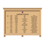 HOMCC/129 honours board, with solid timber frame, cornice and corbels