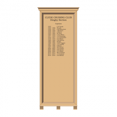 HOMCC/615 honours board, with solid timber frame, cornice and corbels