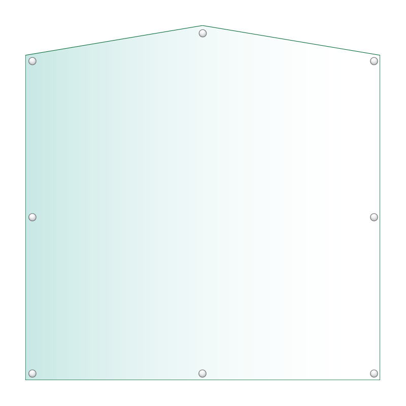 Acrylic Honours Board 1200 x 1200mm, square with gable top