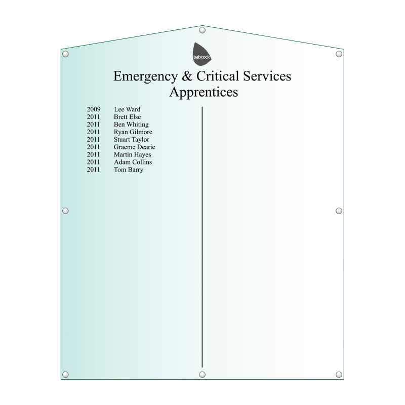 HOP-1215G-layout-drawing Acrylic Honours Board 1200 x 1500mm, portrait with gable top-layout-drawing