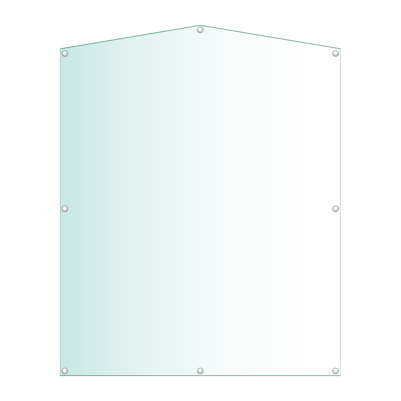 Acrylic Honours Board 1200 x 1500mm, portrait with gable top