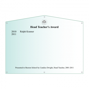 Acrylic Honours Board 1200 x 900mm, landscape with gable top-layout-drawing
