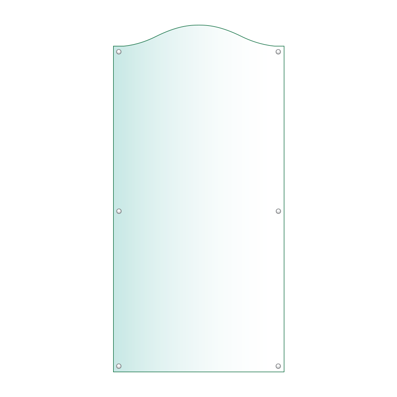 Acrylic Honours Board 600 x 1200mm, portrait with bow top
