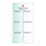 Acrylic Honours Board 600 x 1200mm, portrait with square top-layout-drawing