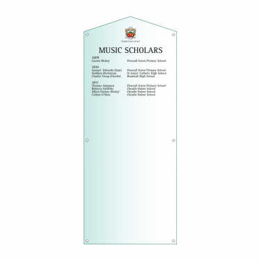 Acrylic Honours Board 600 x 1500mm, portrait with gable top-layout-drawing