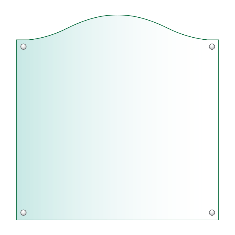 Acrylic Honours Board 600 x 600mm, square with radiused top