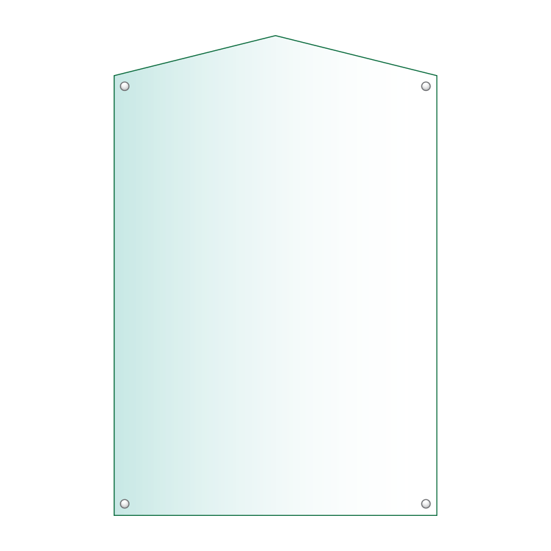 Acrylic Honours Board 600 x 900mm, portrait with gable top