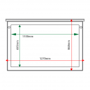 External & internal dimensions of 10 x A4 oak noticeboard
