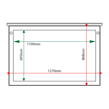 External & internal dimensions of 10 x A4 oak noticeboard