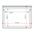 External & internal dimensions of 8 x A4 oak noticeboard