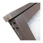 Recycled plastic poster case, corner detail