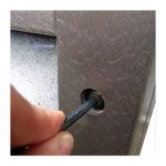 Recycled plastic poster case, locking detail