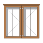 Medium-sized, lockable, external oak noticeboard