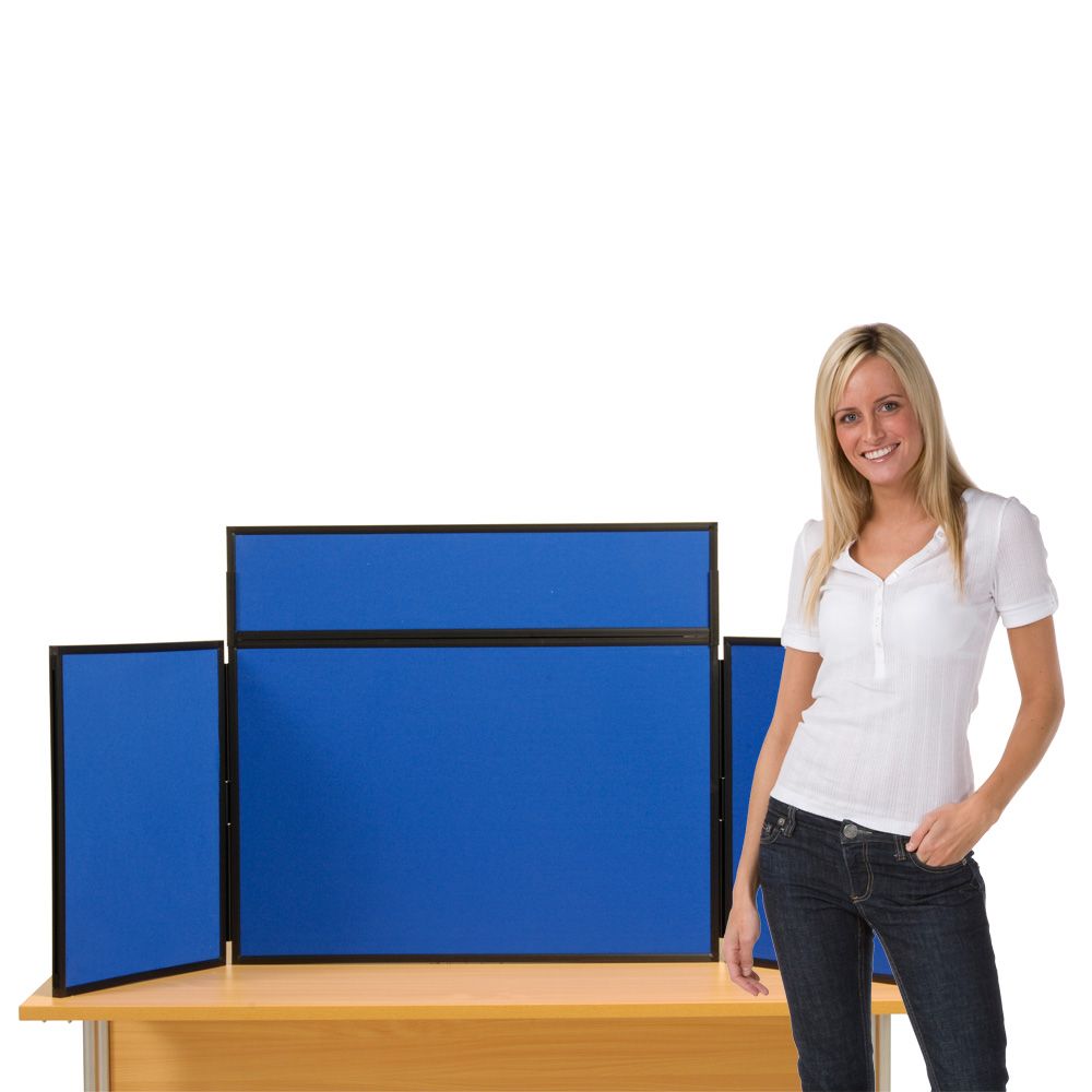 Midi Desktop Display Boards Blue with Black Frame