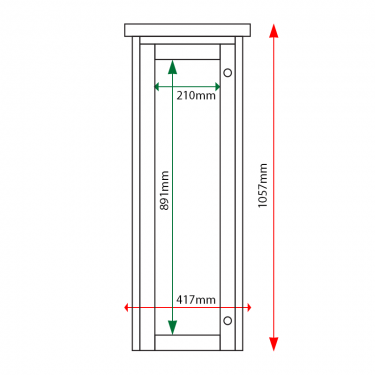 External & internal dimensions of 3 x A4 Man-made Timber noticeboard