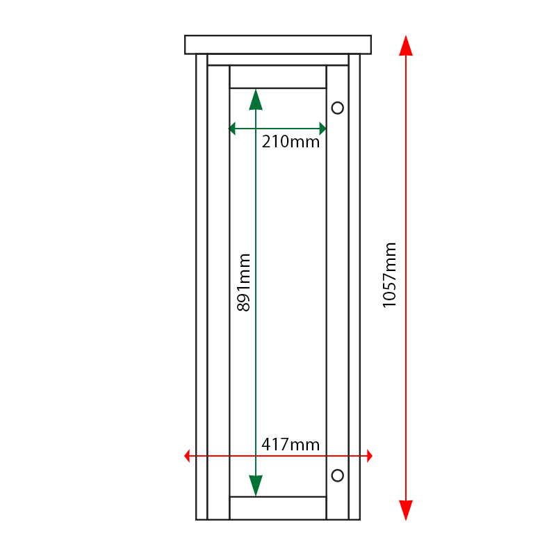 External & internal dimensions of 3 x A4 Man-made Timber noticeboard