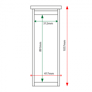 External & internal dimensions of 3 x A4 Man-made Timber noticeboard, unglazed