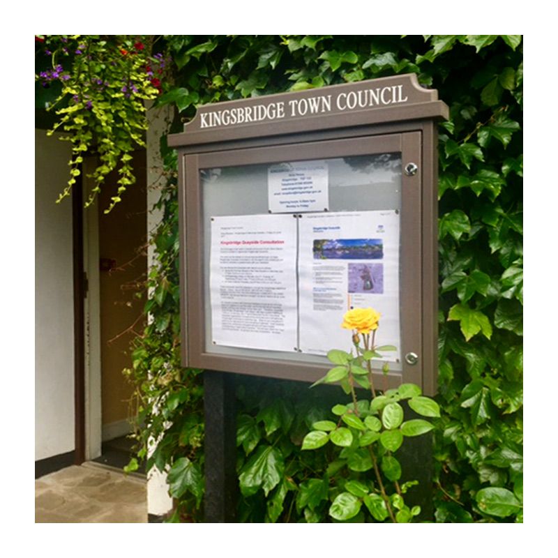 6 x A4 Man-made Timber noticeboard, post-mounted, Kingsbridge Town Council
