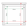 External & internal dimensions of 6 x A4 Man-made Timber noticeboard