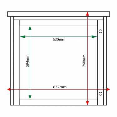 External & internal dimensions of 6 x A4 Man-made Timber noticeboard
