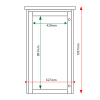 External & internal dimensions of 6 x A4 Man-made Timber noticeboard, portrait format