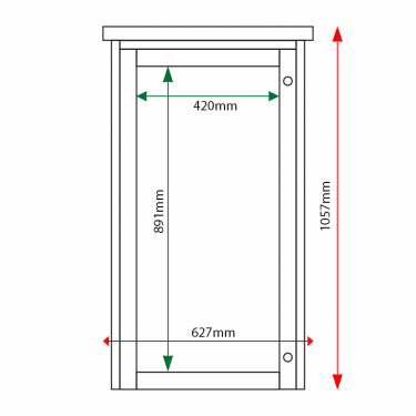 External & internal dimensions of 6 x A4 Man-made Timber noticeboard, portrait format