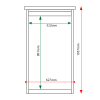 External & internal dimensions of 6 x A4 Man-made Timber noticeboard, portrait format