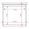 External & internal dimensions of 6 x A4 Man-made Timber noticeboard, unglazed