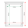 External & internal dimensions of 9 x A4 Man-made Timber noticeboard