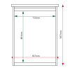 External & internal dimensions of 9 x A4 Man-made Timber noticeboard, unglazed