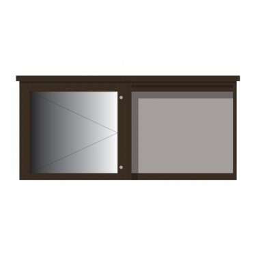 2-bay, 6 x A4 Man-made Timber noticeboard, 1 bay glazed