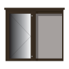 2-bay, 6 x A4 Man-made Timber noticeboard, 1 bay glazed, portrait format
