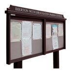 2-bay, 6 x A4 Man-made Timber noticeboard, unglazed, post-mounted