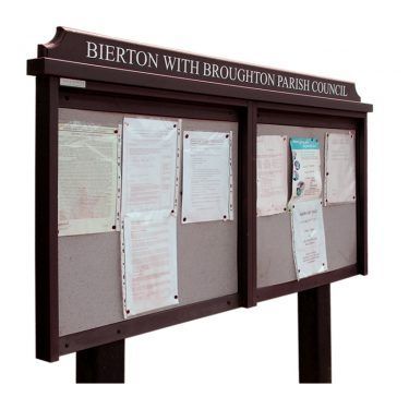 2-bay, 6 x A4 Man-made Timber noticeboard, unglazed, post-mounted