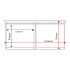 External & internal dimensions of 2-bay, 6 x A4 Man-made Timber noticeboard, unglazed