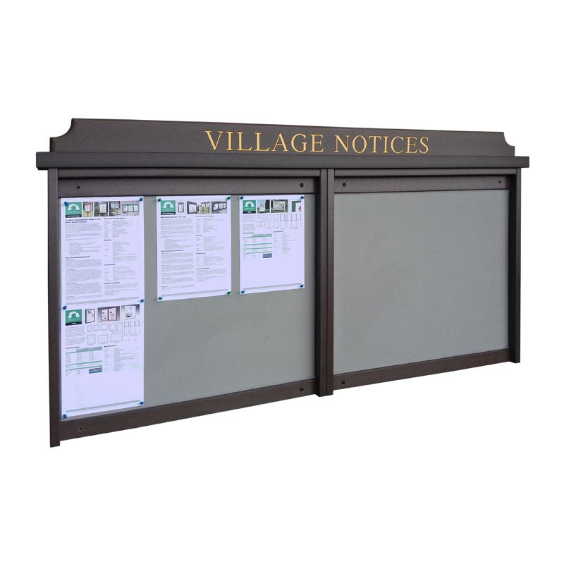2-bay, 6 x A4 Man-made Timber noticeboard, unglazed, wall-mounted