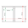 External & internal dimensions of 2-bay, 9 x A4 Man-made Timber noticeboard