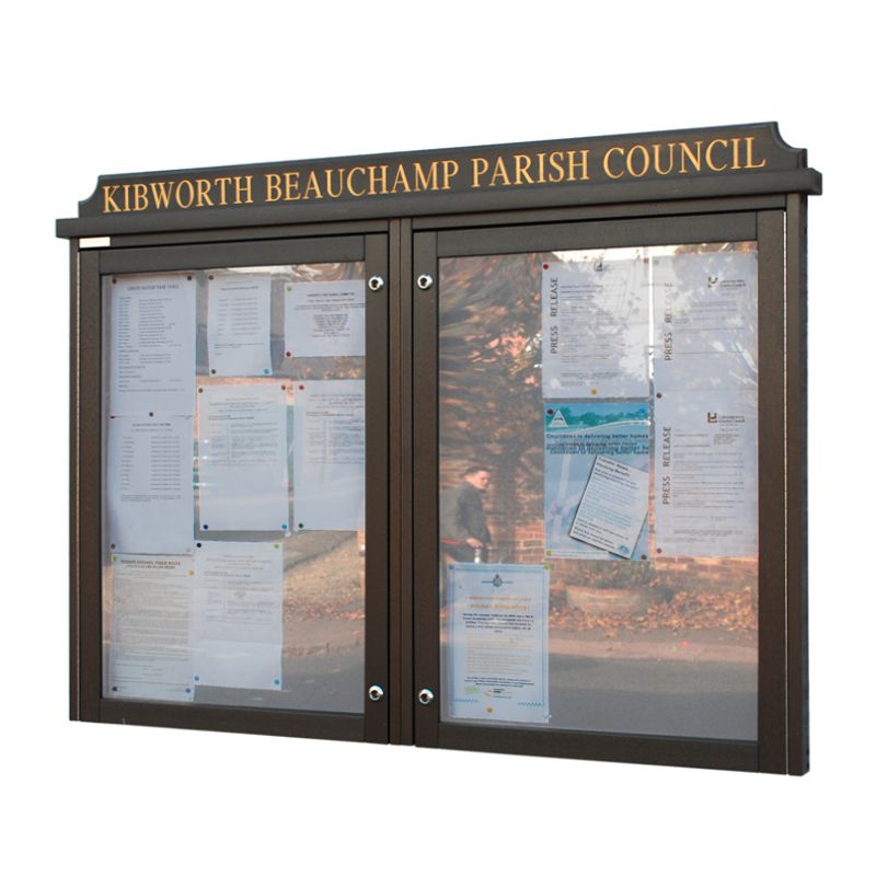 PD9A4 2-bay, 9 x A4 Man-made Timber noticeboard