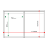 External & internal dimensions of 2-bay, 9 x A4 Man-made Timber noticeboard, unglazed