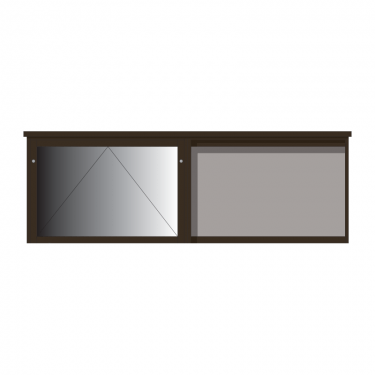 2-bay, 10 x A4 Man-made Timber noticeboard, 1 bay glazed