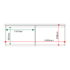 External & internal dimensions of 2-bay, 10 x A4 Man-made Timber noticeboard, unglazed