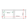 External & internal dimensions of 2-bay, 8 x A4 Man-made Timber noticeboard