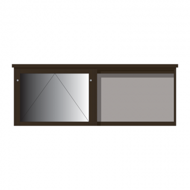 2-bay, 8 x A4 Man-made Timber noticeboard, 1 bay glazed