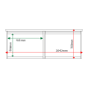 External & internal dimensions of 2-bay, 8 x A4 Man-made Timber noticeboard, unglazed