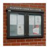 2-bay, 4 x A4 Man-made Timber noticeboard, wall-mounted, Ellendune Community Centre