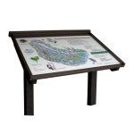 A1 lectern-mounted interpretation panel in Man-made Timber