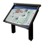 A1 lectern-mounted interpretation panel in Man-made Timber