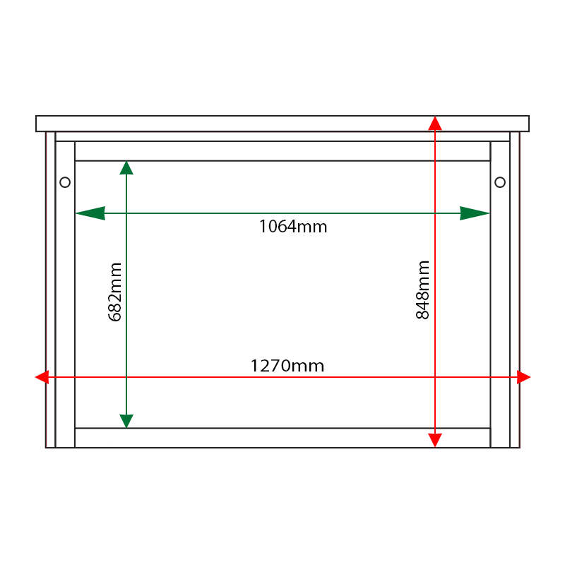 External & internal dimensions of 10 x A4 Man-made Timber noticeboard