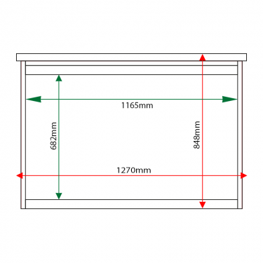 External & internal dimensions of 10 x A4 Man-made Timber noticeboard, unglazed