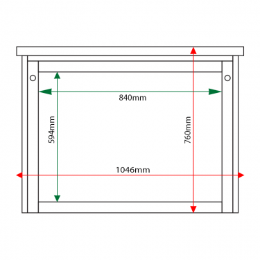 External & internal dimensions of 8 x A4 Man-made Timber noticeboard